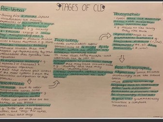 AQA A-level English Language, Child Language Acquisition  mind maps