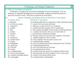 Technology and Gadgets Explanation-Definitions
