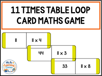 11 Times Tables Loop Cards Maths Game