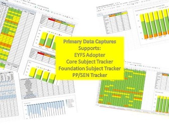 Primary Assessment - Data Collection/Tracker, includes EYFS Adopter Sheet/SEN and PP Tracker