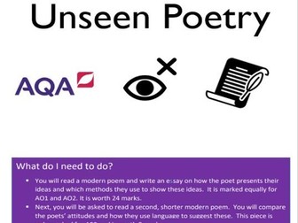 Poetry Booklet (perfect for teaching unseen poetry)