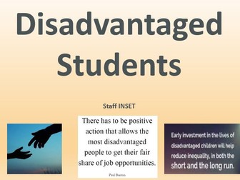 Disadvantaged Students (PP) - STAFF CPD Training - INSET