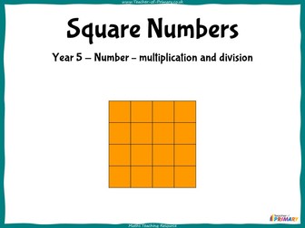 Square Numbers - Year 5