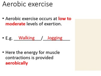 AQA GCSE PE - Chapter 1C  - Aerobic and Anaerobic Exercise
