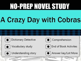 A Crazy Day with Cobras Novel Study-Complete Novel Study