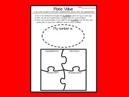 Place Value - Numbers and Base 10 - Interactive Notebook Activity - 4 ways to write a number