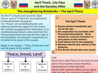 The April Thesis - July Days - Kornilov Affair - Russian History