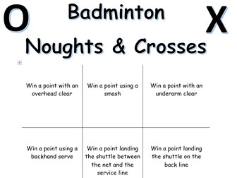 Badminton Noughts and Crosses