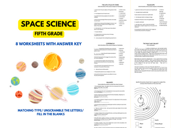 Space Science Worksheets: Fifth Grade