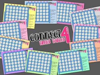 Times Tables Connect 4 Games: X2-X12 Times Tables