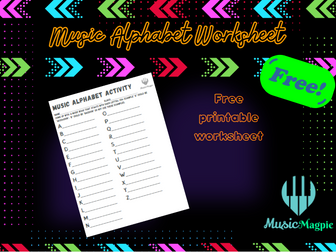 Music Alphabet Worksheet!- Music Activity