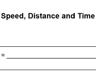 KS3 Speed, distance time worksheet