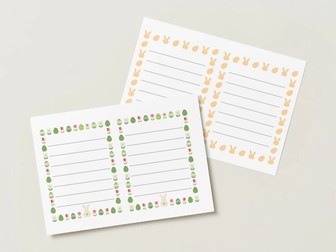 BLANK Easter Writing Frames EYFS KS1