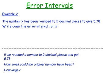 Error Intervals (Upper and Lower Bounds)