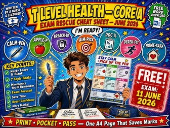 FREE — T Level Health Core Paper A Exam Rescue Cheat Sheet (June 2026)