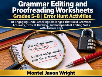 Grammar Editing and Proofreading Worksheets Grades 5–8 | 10 Error Hunt Activities with Answer Keys