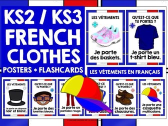 FRENCH CLOTHES FLASHCARDS POSTERS