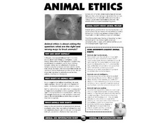 Animal Ethics/RE factsheet