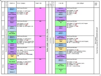 School Nursery Class Timetable EDITABLE