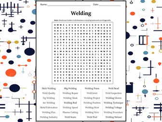 Welding Word Search Puzzle Worksheet Activity