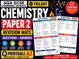 GCSE AQA Combined Science Chemistry Paper 2 Revision Mats | Questions & Answers | Printable A3