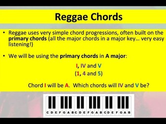 Reggae FULL SCHEME OF WORK - for keyboard, guitar, bass guitar, drums, vocals