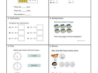 Pack of Maths throwback Tasks for year 5 Weekly assessment x16
