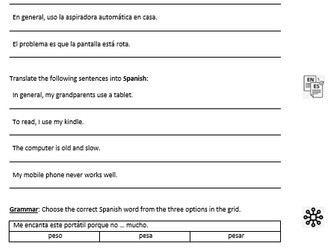 New Spec GCSE AQA Spanish Translation Booklet