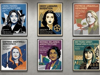Set of posters of women in technology