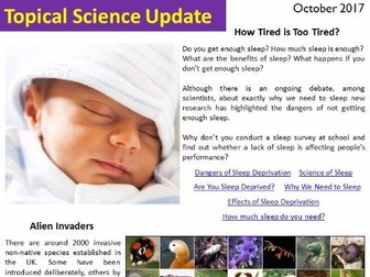 Topical Science Update - October 2017