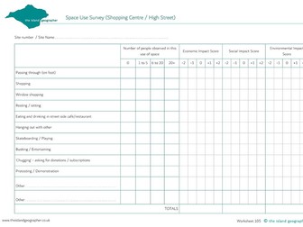 Space use survey (shopping centre / high street)
