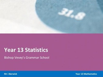 Year 13 Statistics notes (new specification)