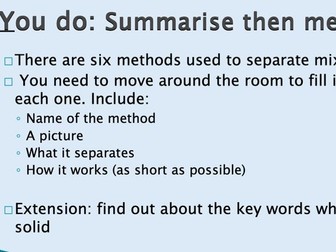 GCSE Separating Mixtures