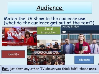 Eduqas 9-1 GCSE Media Studies Audience and Uses & Gratifications theory