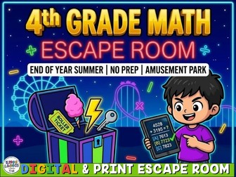 Year 5 Maths Escape Room End of Year Summer Term Amusement Park Activity KS2 Maths Revision