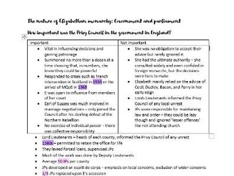 OCR Elizabeth summary notes
