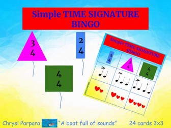 Simple TIME SIGNATURE BINGO