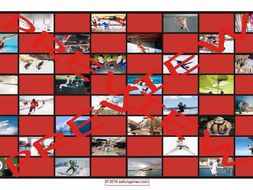 Sports and Exercise Checker Board Game