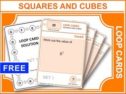 Squares and Cubes (Loop Cards)