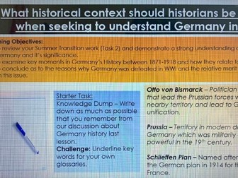 OCR A-Level History: Paper 2 -  Democracy and Dictatorships in Germany 1919-63 (Chapter 7)