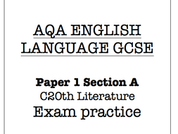 AQA English Lang GCSE C20th Fiction extracts and exam style qs