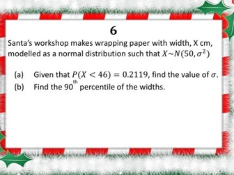 Christmas relay for year 13 stats and mechanics