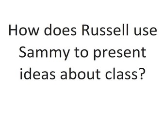 AQA Exemplar Model Answer: Sammy and Class in Blood Brothers