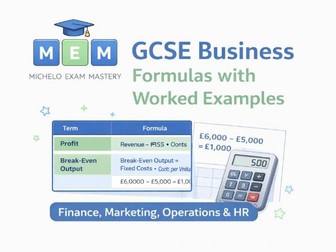 GCSE Business Formulas