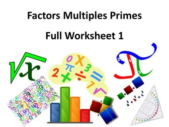 Factors Multiples Primes Full Worksheet 1