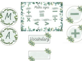 Botanical themed maths display - KS1 and KS2