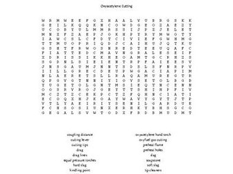 Oxyacetylene Cutting Word Search for a Metal Fabrication Course