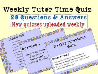 Weekly tutor time quiz - September 1