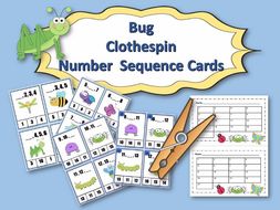 Bug Clothespin Number Sequence Cards