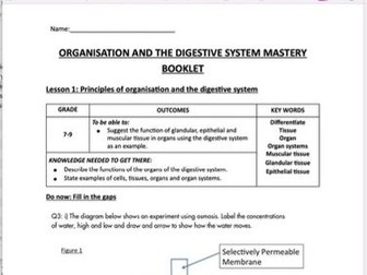 GCSE Organisation (Biology) Full Unit of Work
